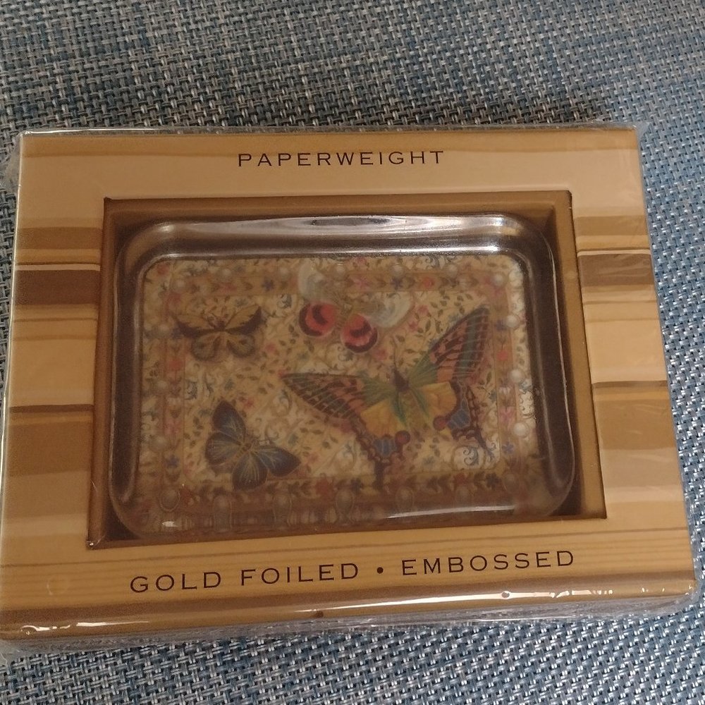 Glass Paperweight - Butterfly Design